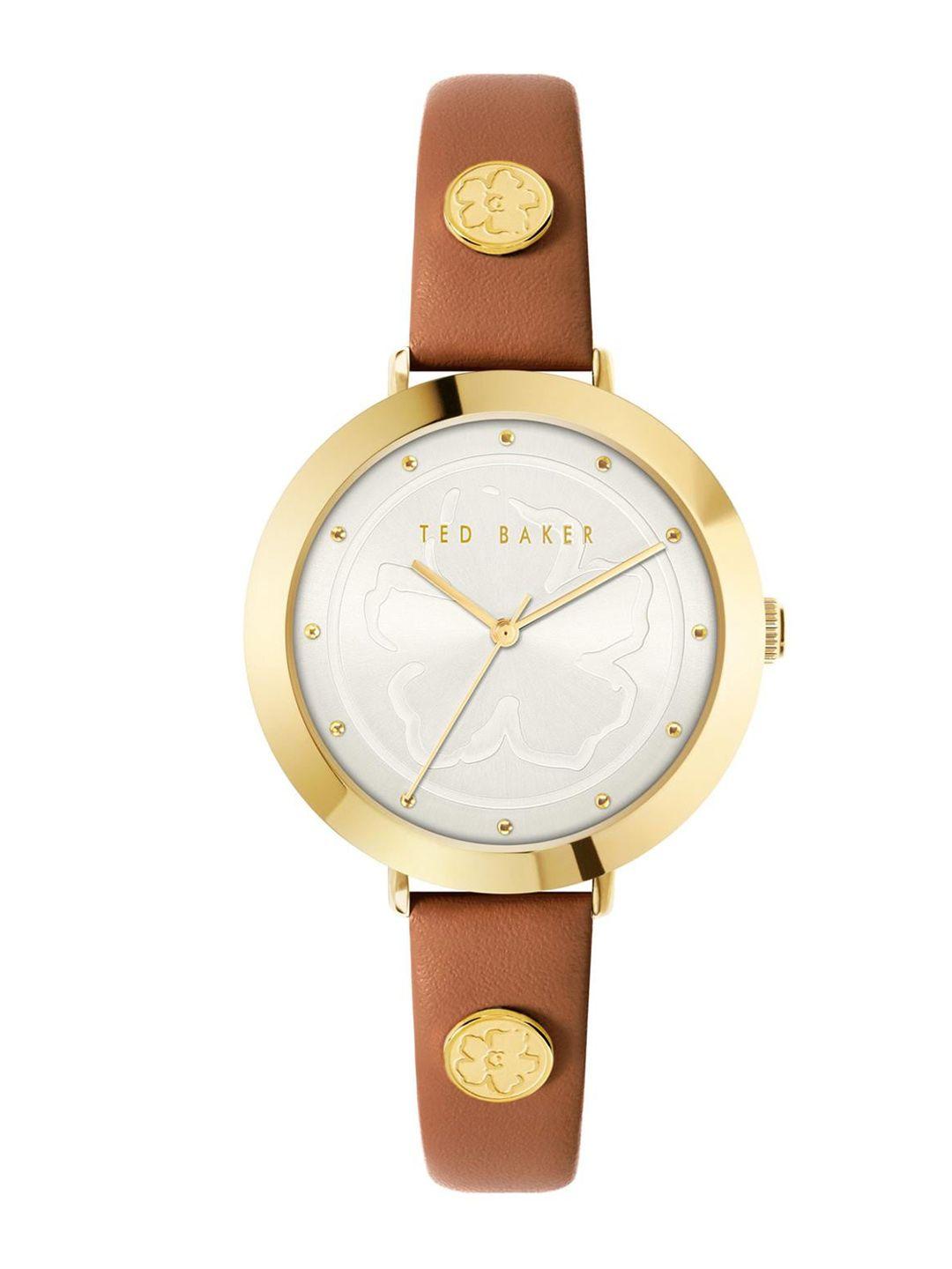 ted baker women dial & leather straps analogue watch bkpamf209