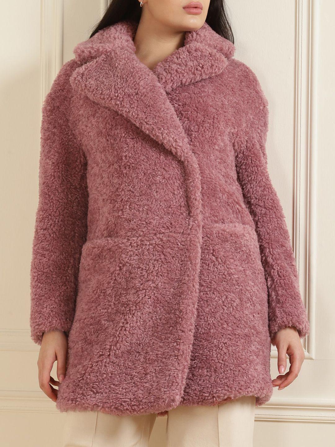 ted baker women pink faux fur regular fit  coats
