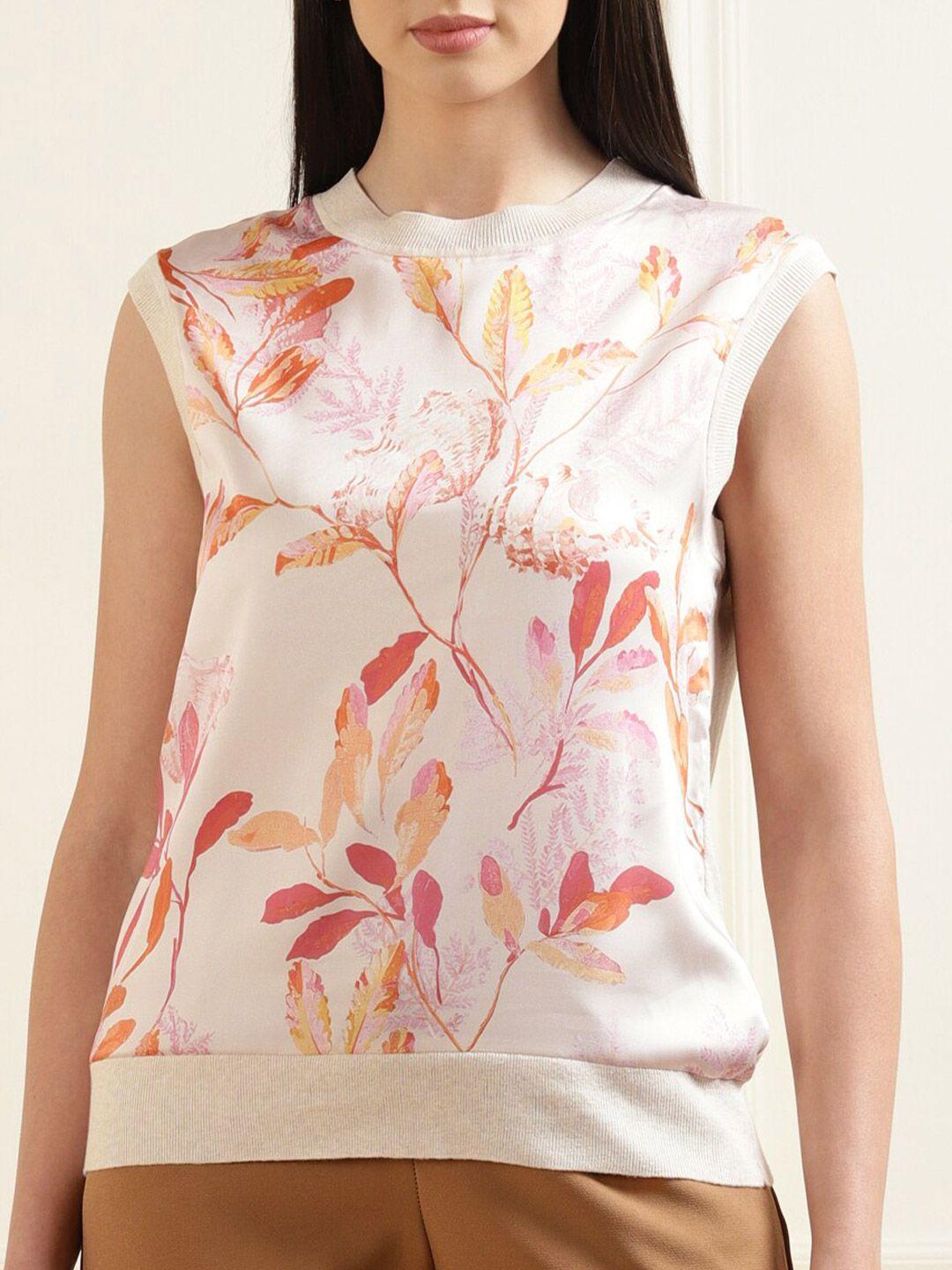 ted baker women pink floral printed sleeveless top