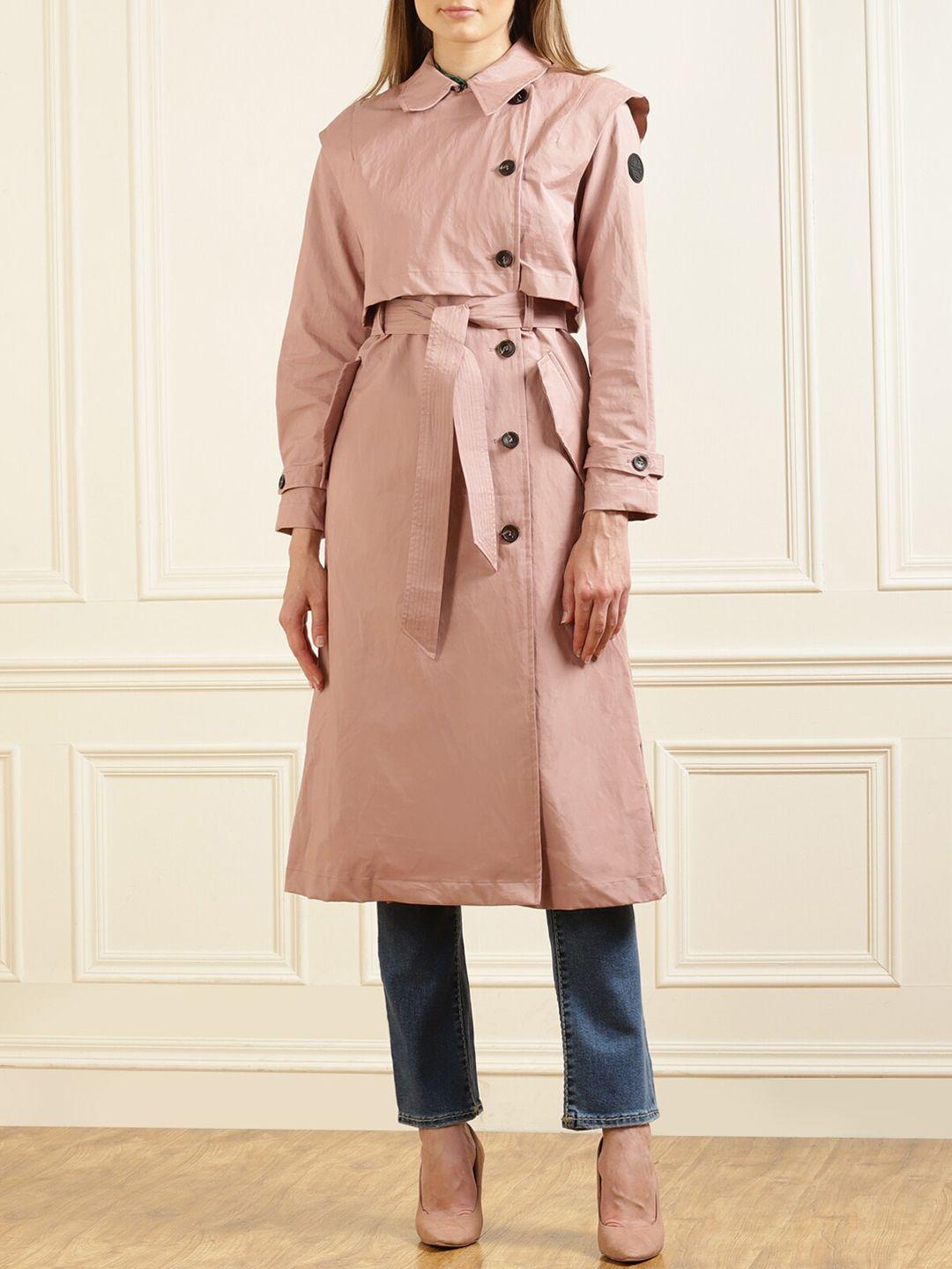 ted baker women pink solid longline coat