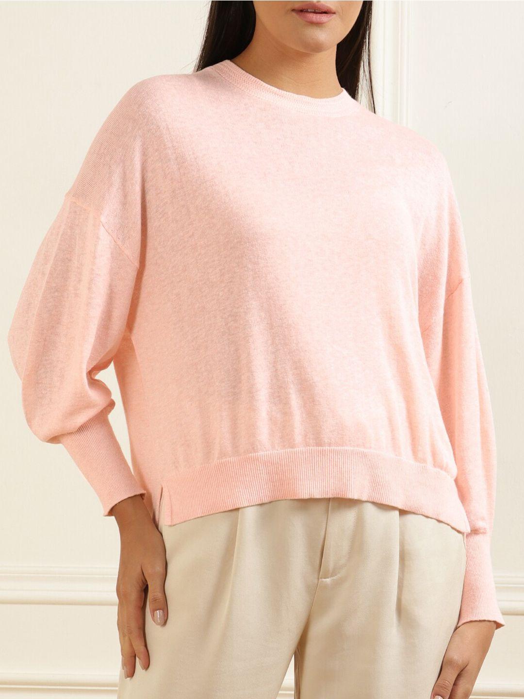 ted baker women pink solid pullover