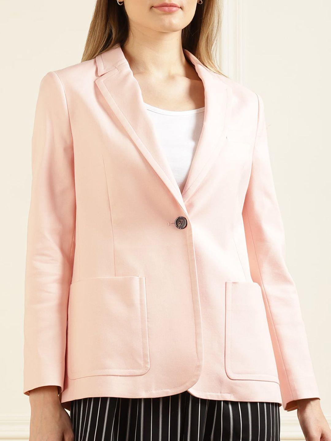 ted baker women pink solid single-breasted casual blazer