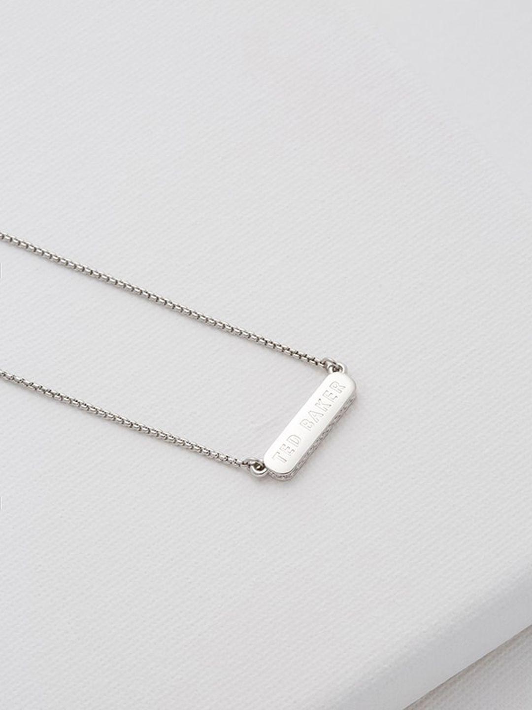 ted baker women silver-plated sparkle bar pendants with chain