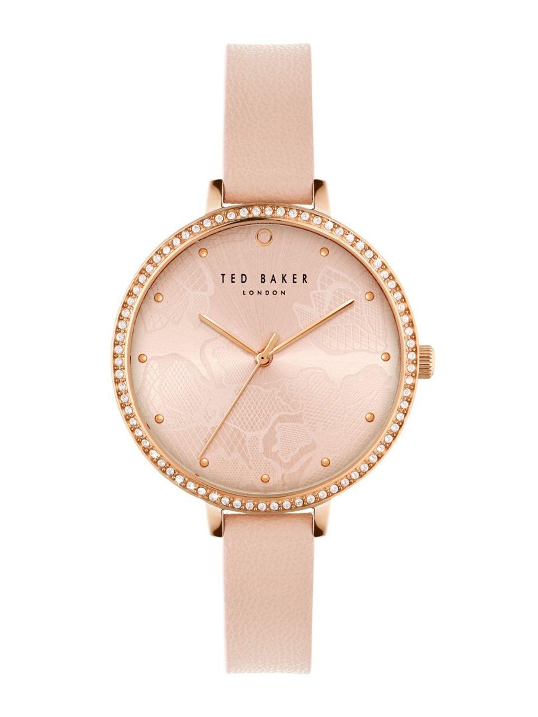 ted baker women tb classic chic collection leather straps analogue watch- bkpdss3019i