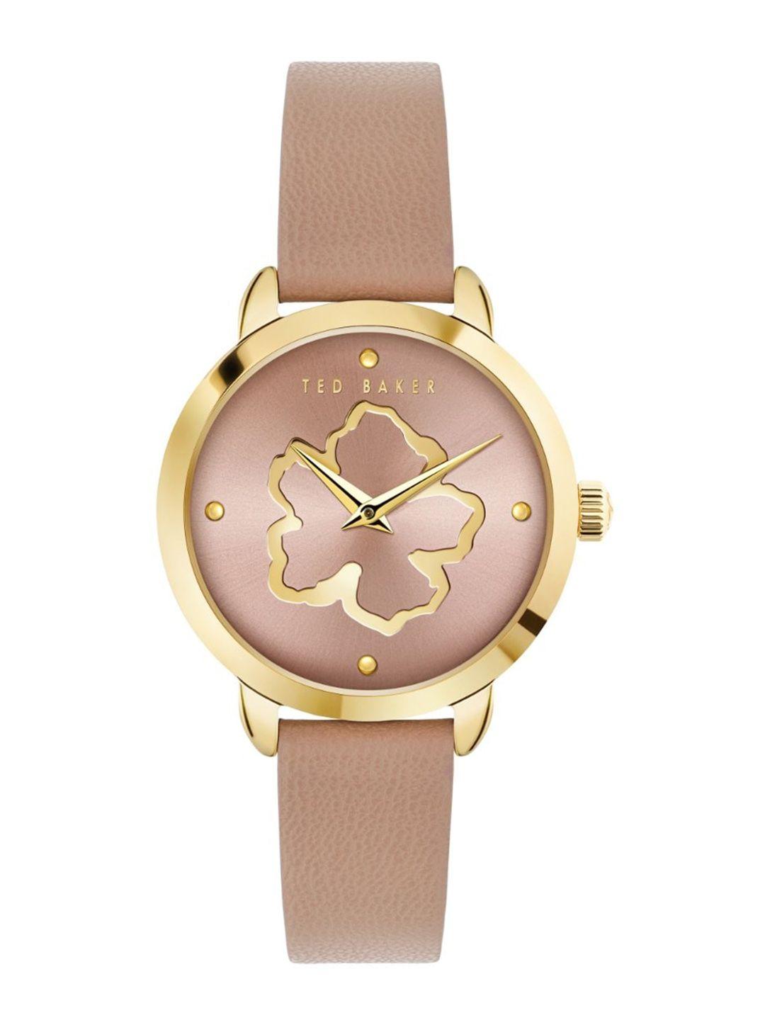 ted baker women tb iconic collection leather straps analogue watch- bkpfls3049i