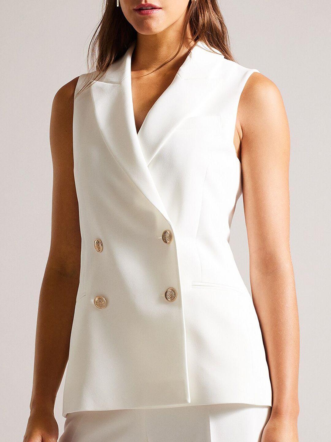 ted baker women white tailored jacket with embroidered