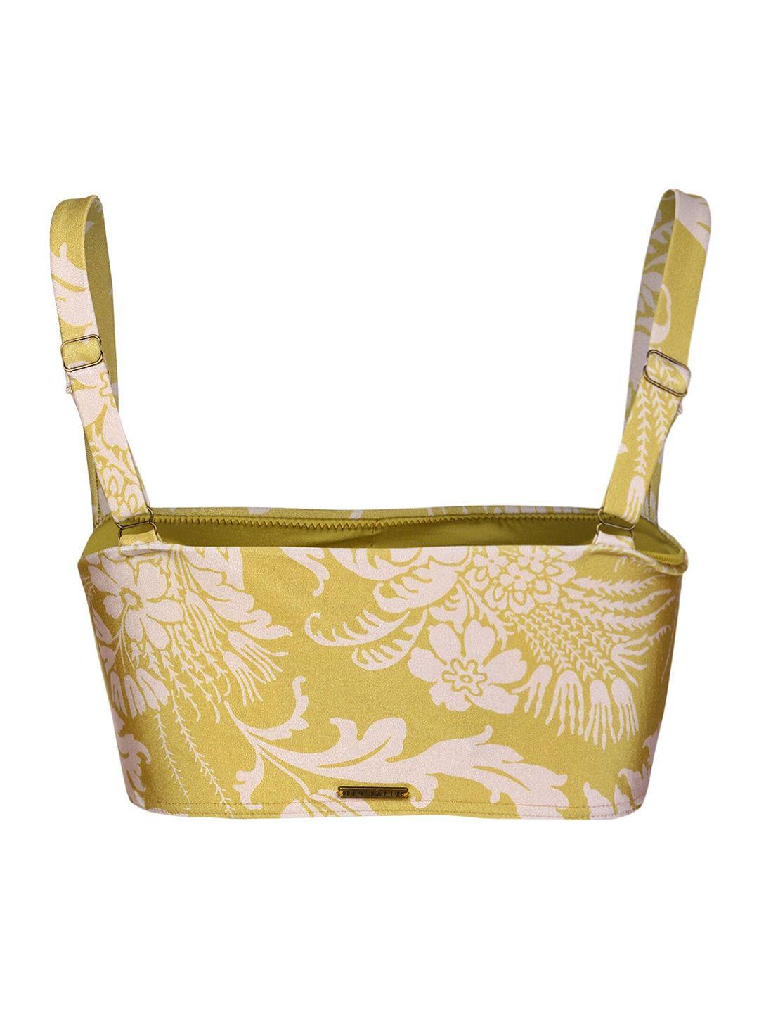 ted baker yellow floral print crop top
