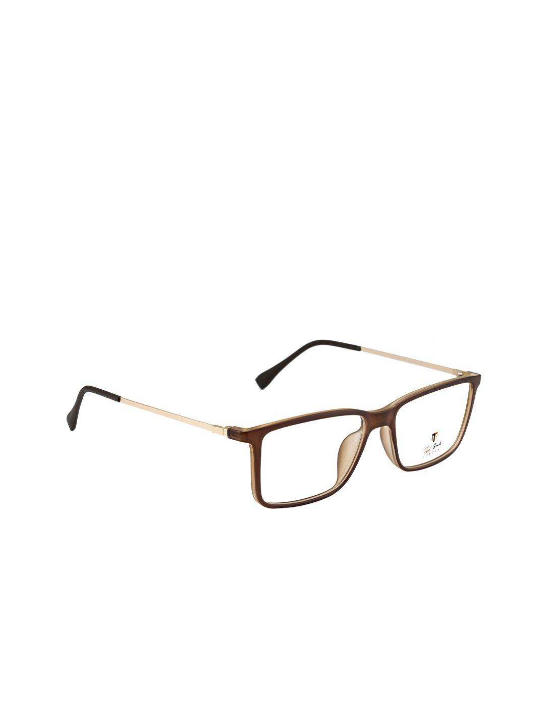 ted smith adult brown & gold-toned full rim wayfarer frames eyeglasses