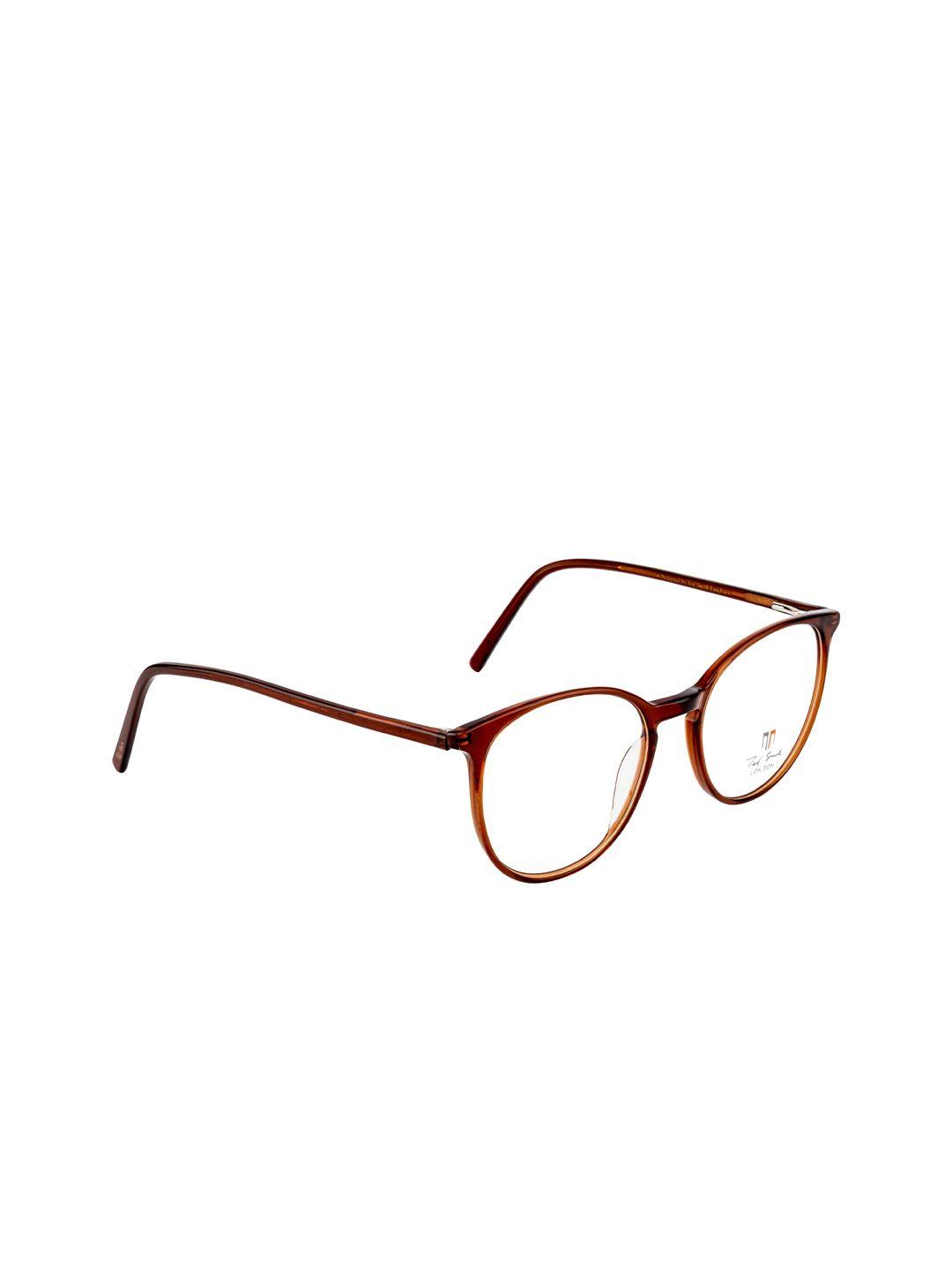 ted smith adult brown full rim round frames eyeglasses