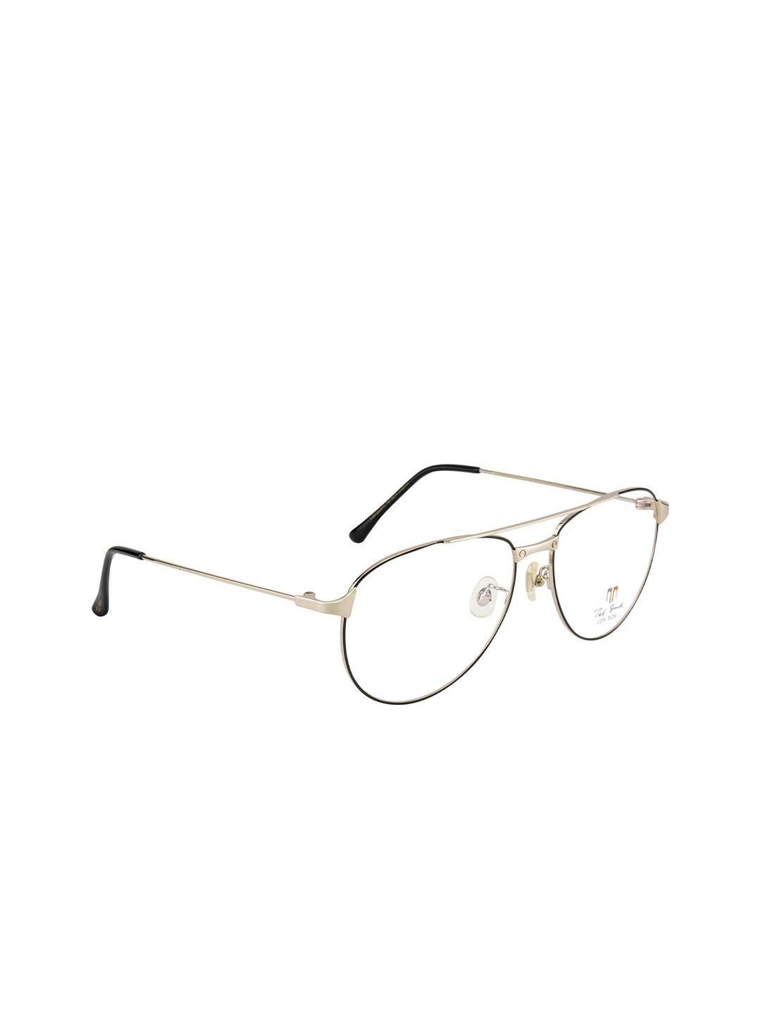 ted smith adult silver-toned & black full rim aviator frames