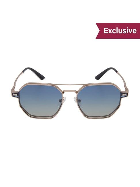 ted smith blue round polarized unisex sunglasses