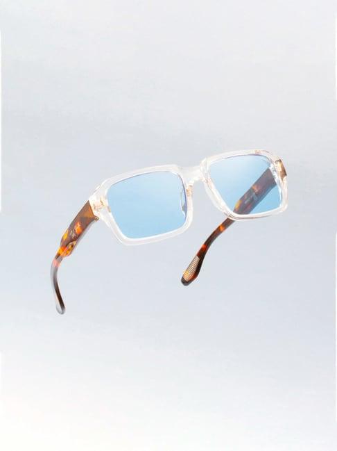 ted smith blue square uv protection unisex sunglasses