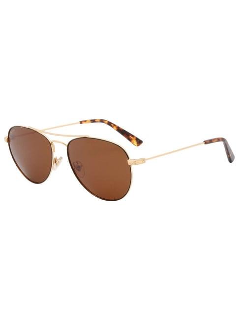 ted smith brown aviator uv protection unisex sunglasses