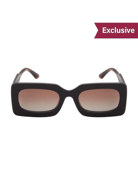 ted smith brown rectangular polarized unisex sunglasses
