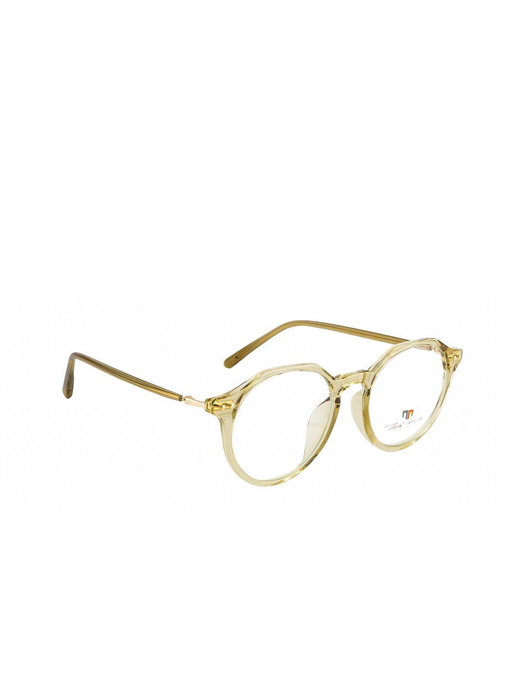 ted smith green & gold-toned full rim round frames eyeglasses