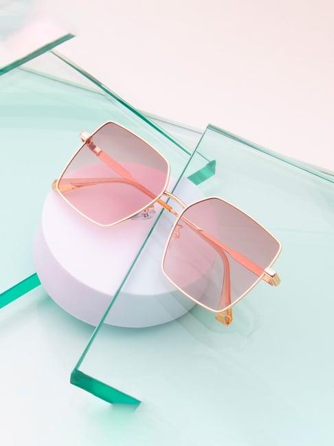 ted smith pink square polarized unisex sunglasses