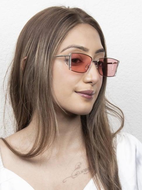 ted smith spark_c3 pink rectangular sunglasses