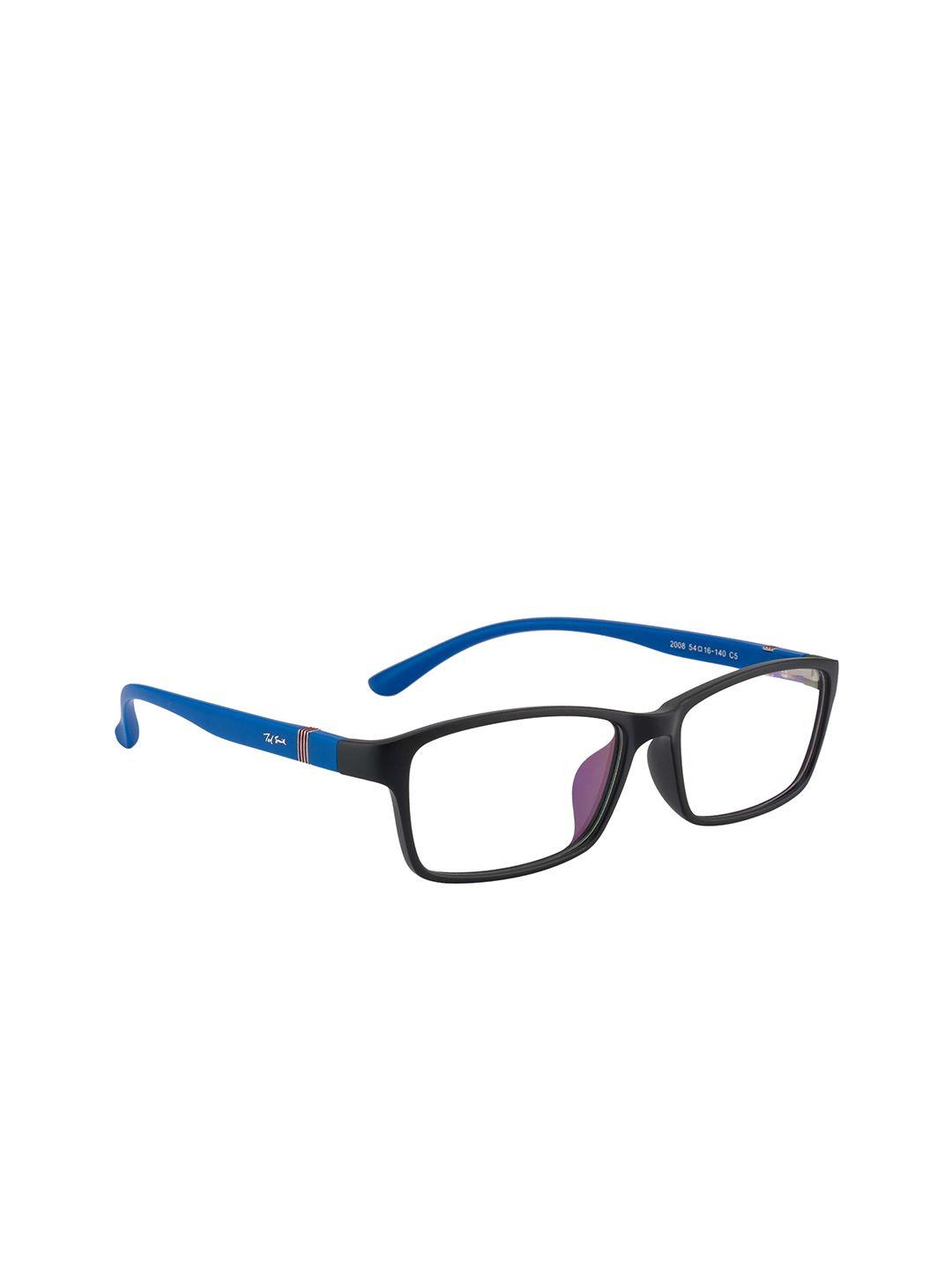 ted smith unisex black & blue full rim rectangle frames eyeglasses
