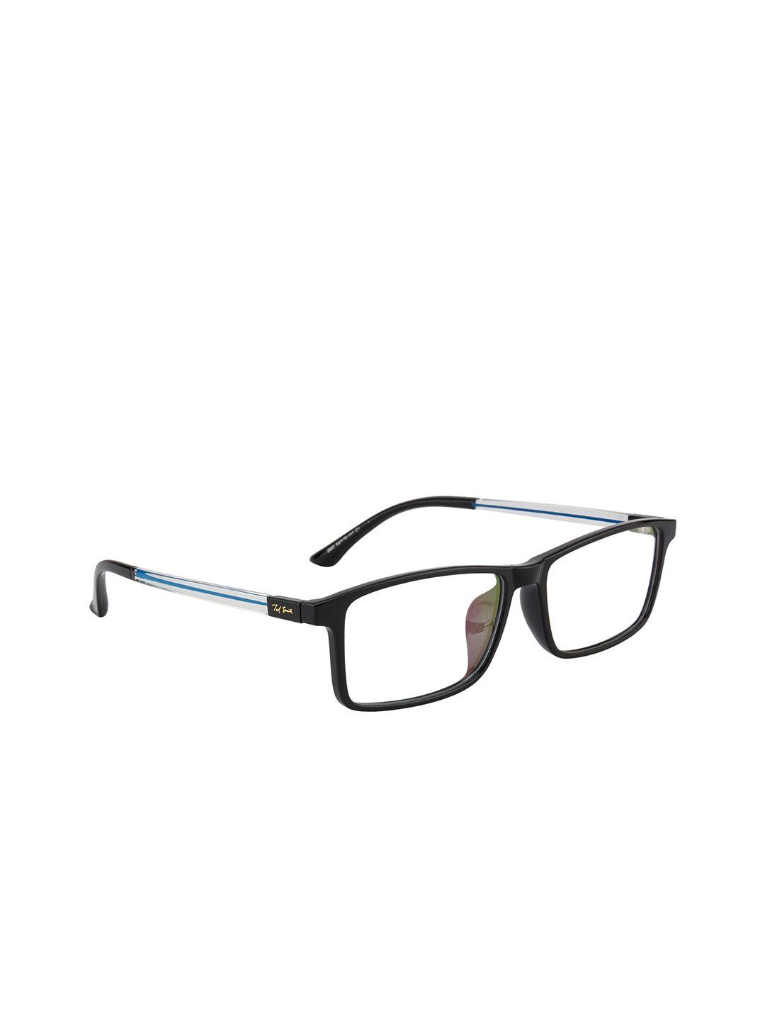 ted smith unisex black & blue full rim rectangle frames eyeglasses