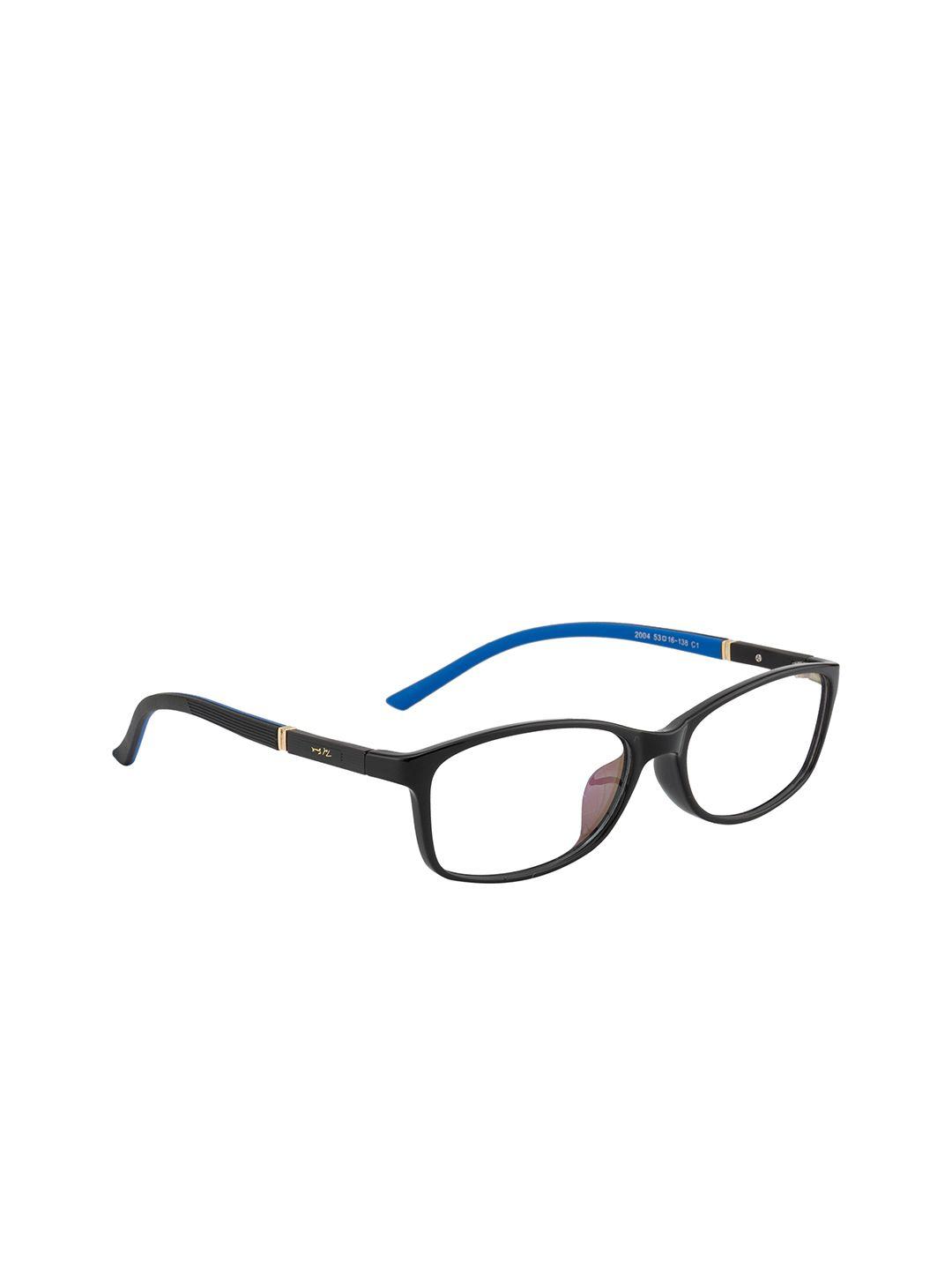 ted smith unisex black & blue full rim rectangle frames