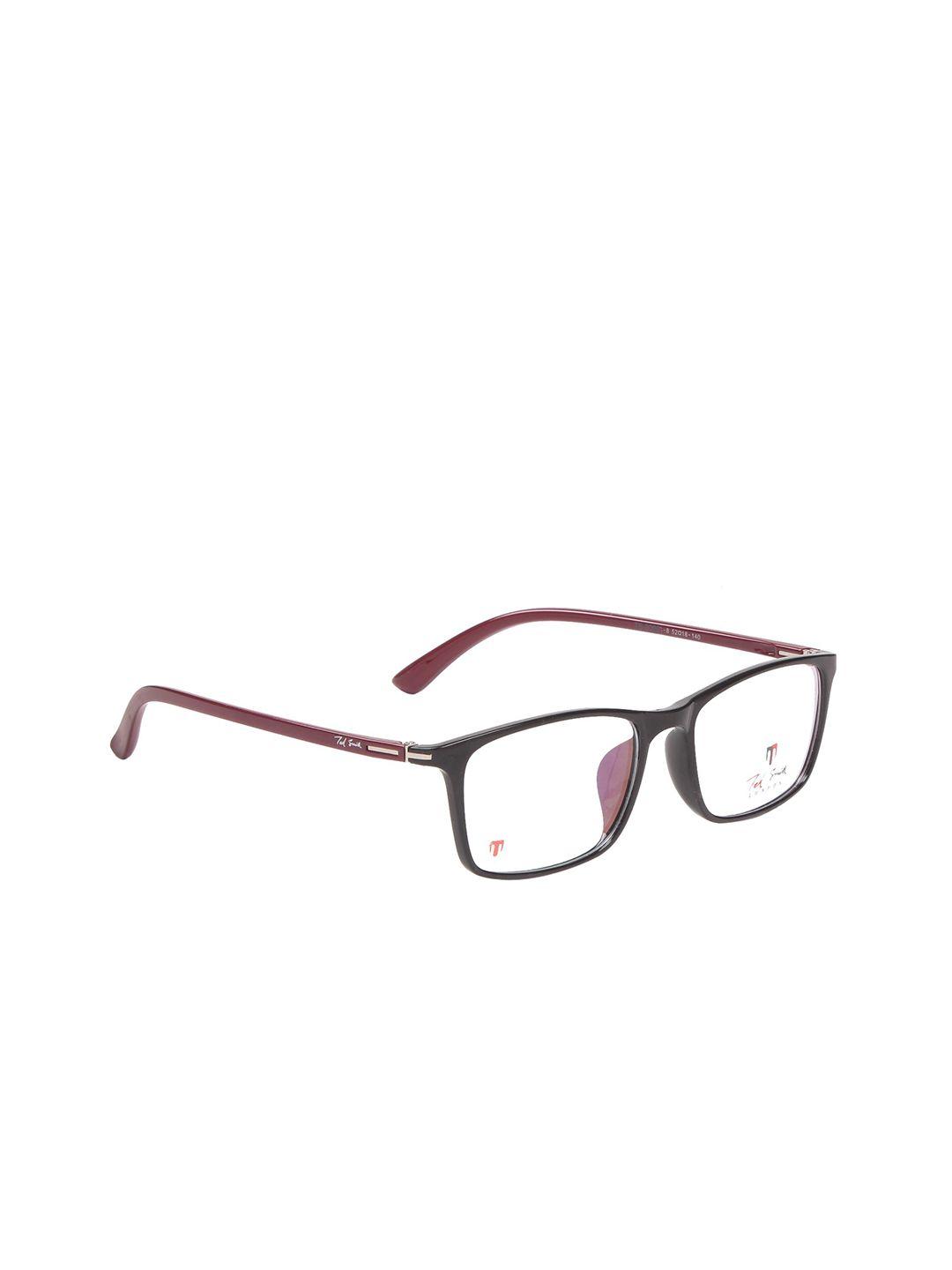 ted smith unisex black & brown full rim rectangle frames eyeglasses