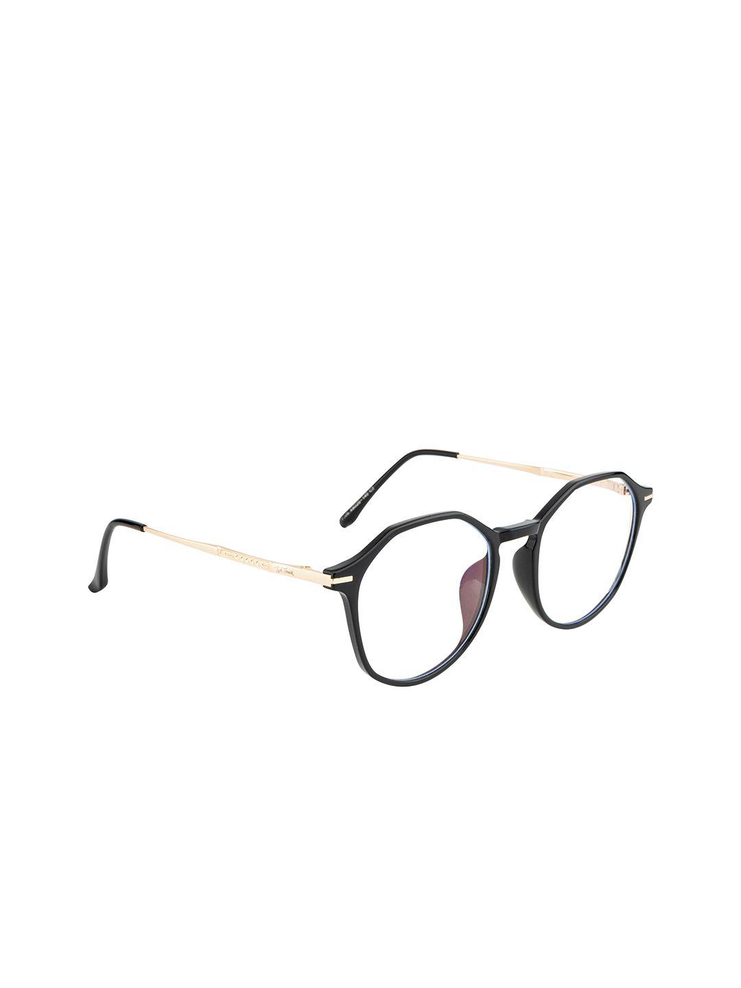 ted smith unisex black & gold-toned full rim round frames