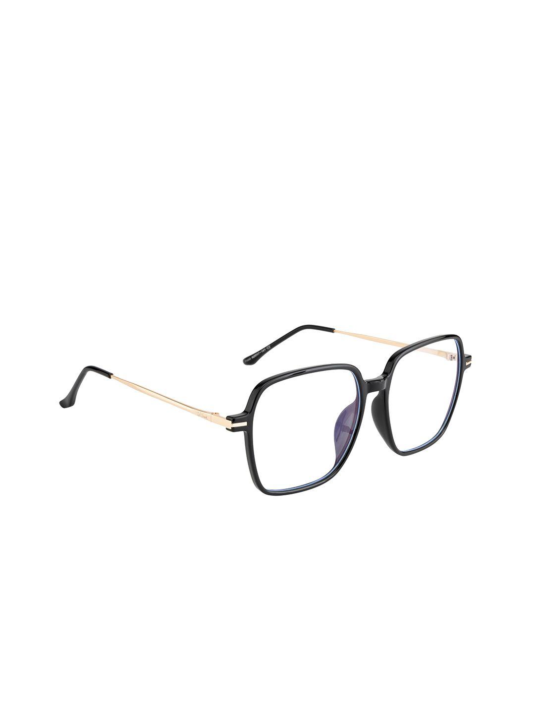 ted smith unisex black & gold-toned full rim wayfarer frames