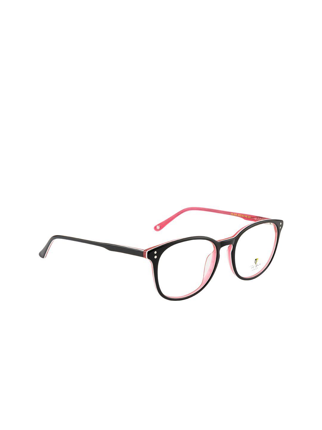 ted smith unisex black & pink solid full rim round frames eyeglasses