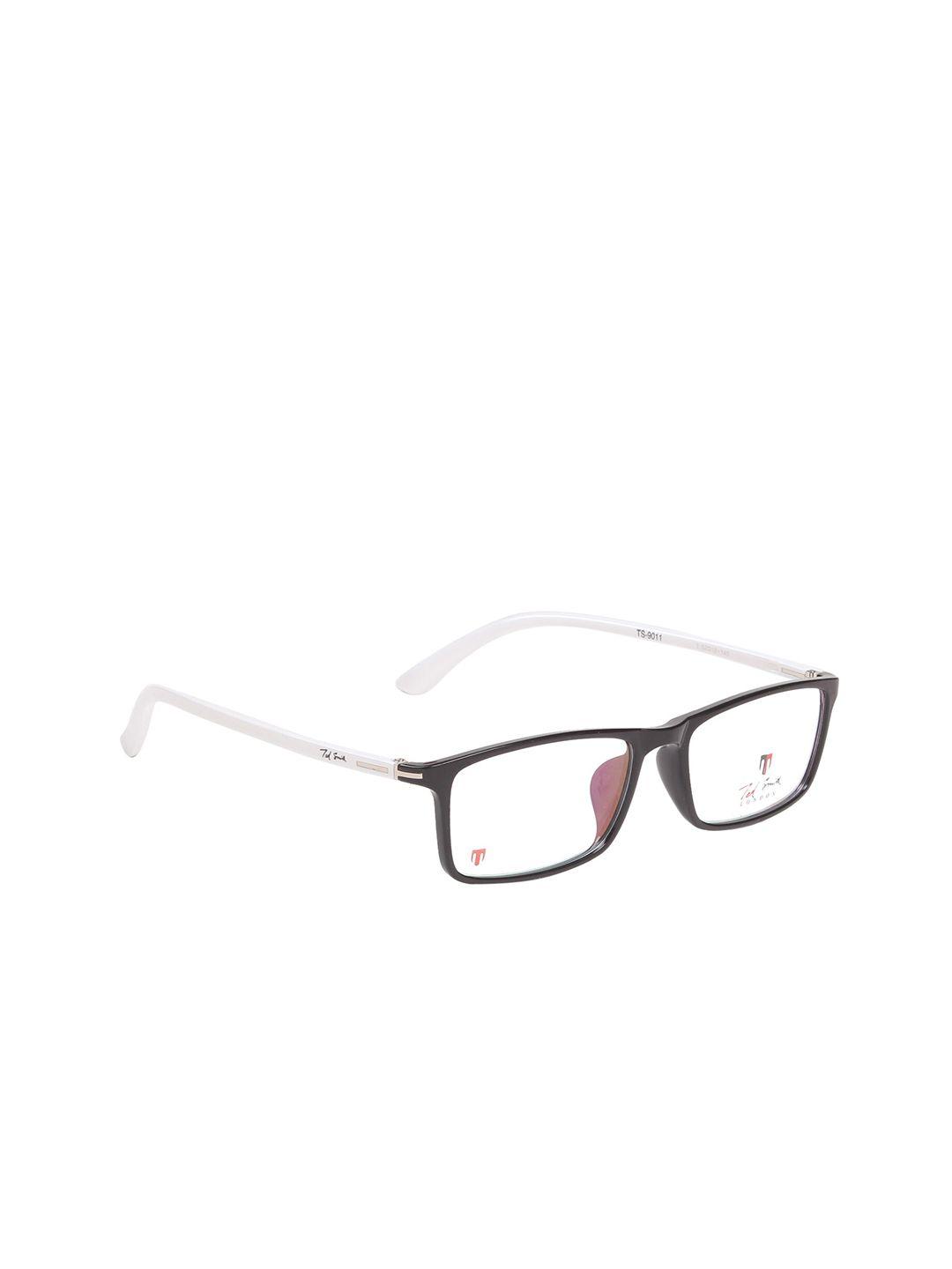 ted smith unisex black & white full rim rectangle frames eyeglasses