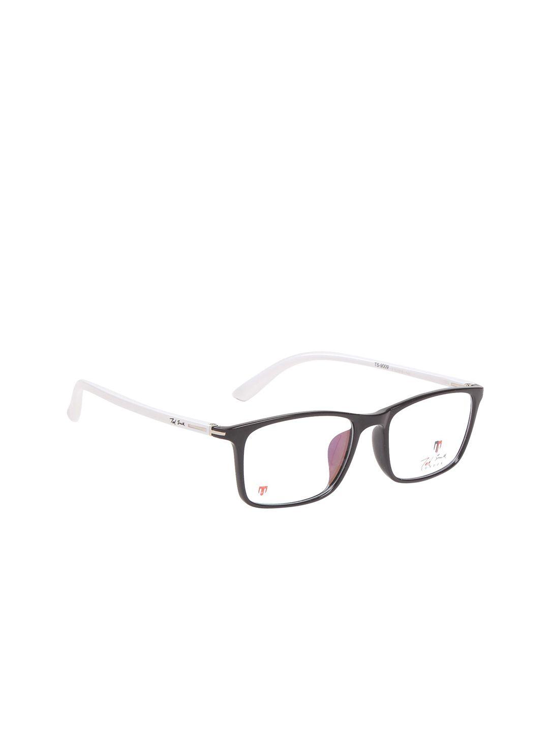 ted smith unisex black & white full rim wayfarer frames tsf-tr-9009_c3