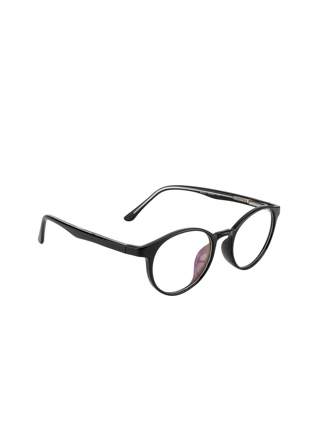 ted smith unisex black full rim round frames eyeglasses