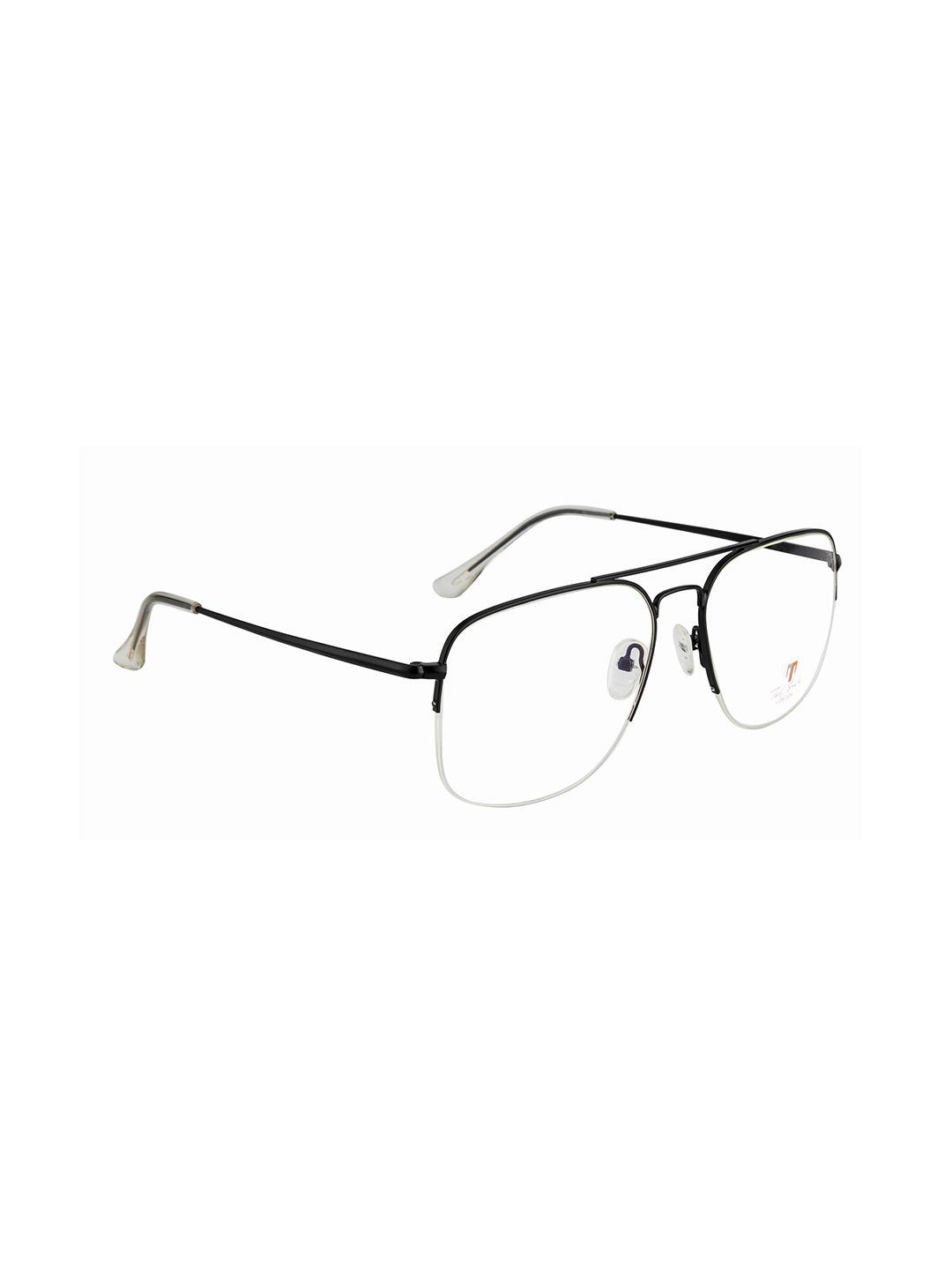 ted smith unisex black half rim rectangle frames eyeglasses