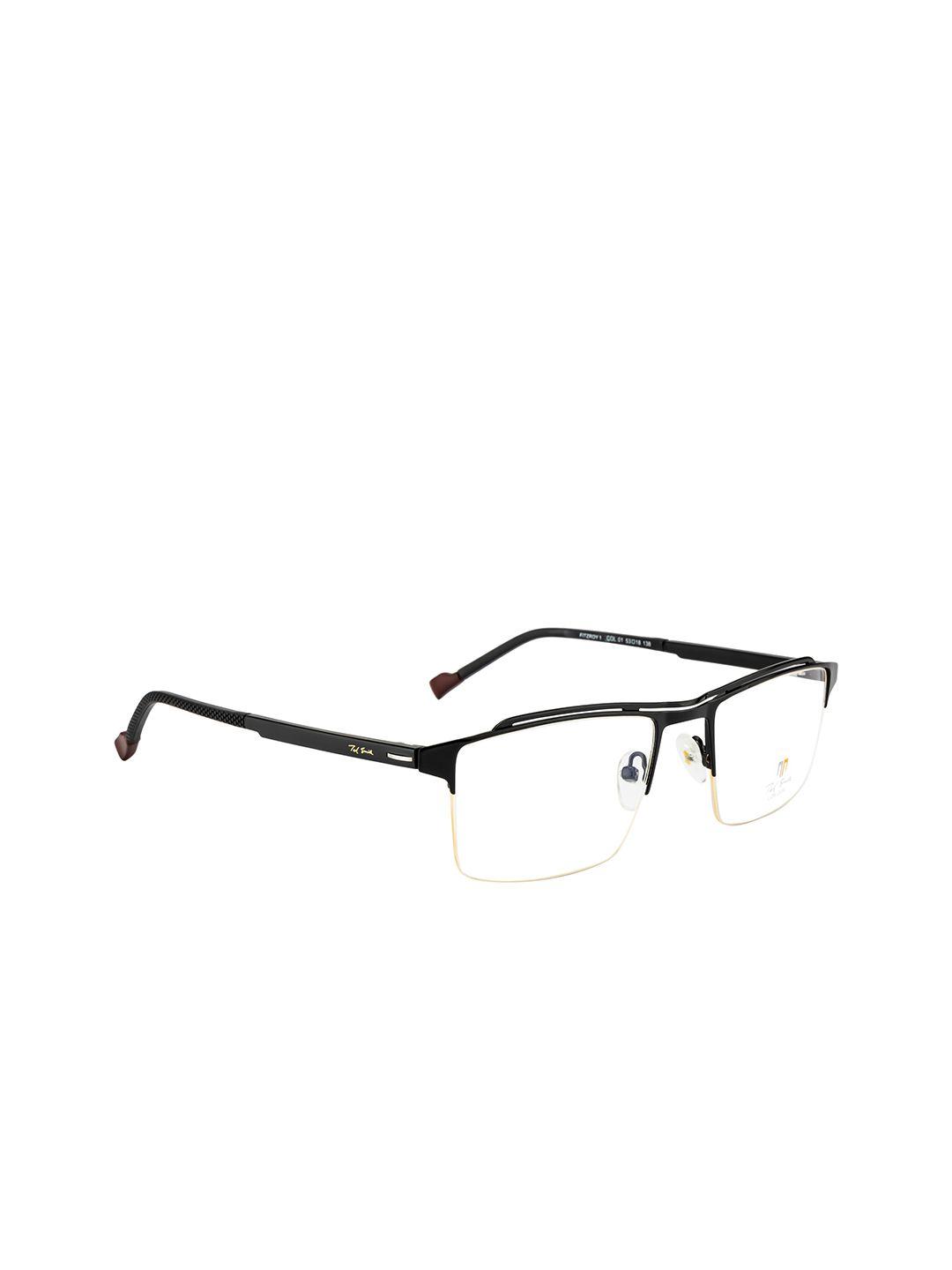 ted smith unisex black half rim wayfarer frames eyeglasses