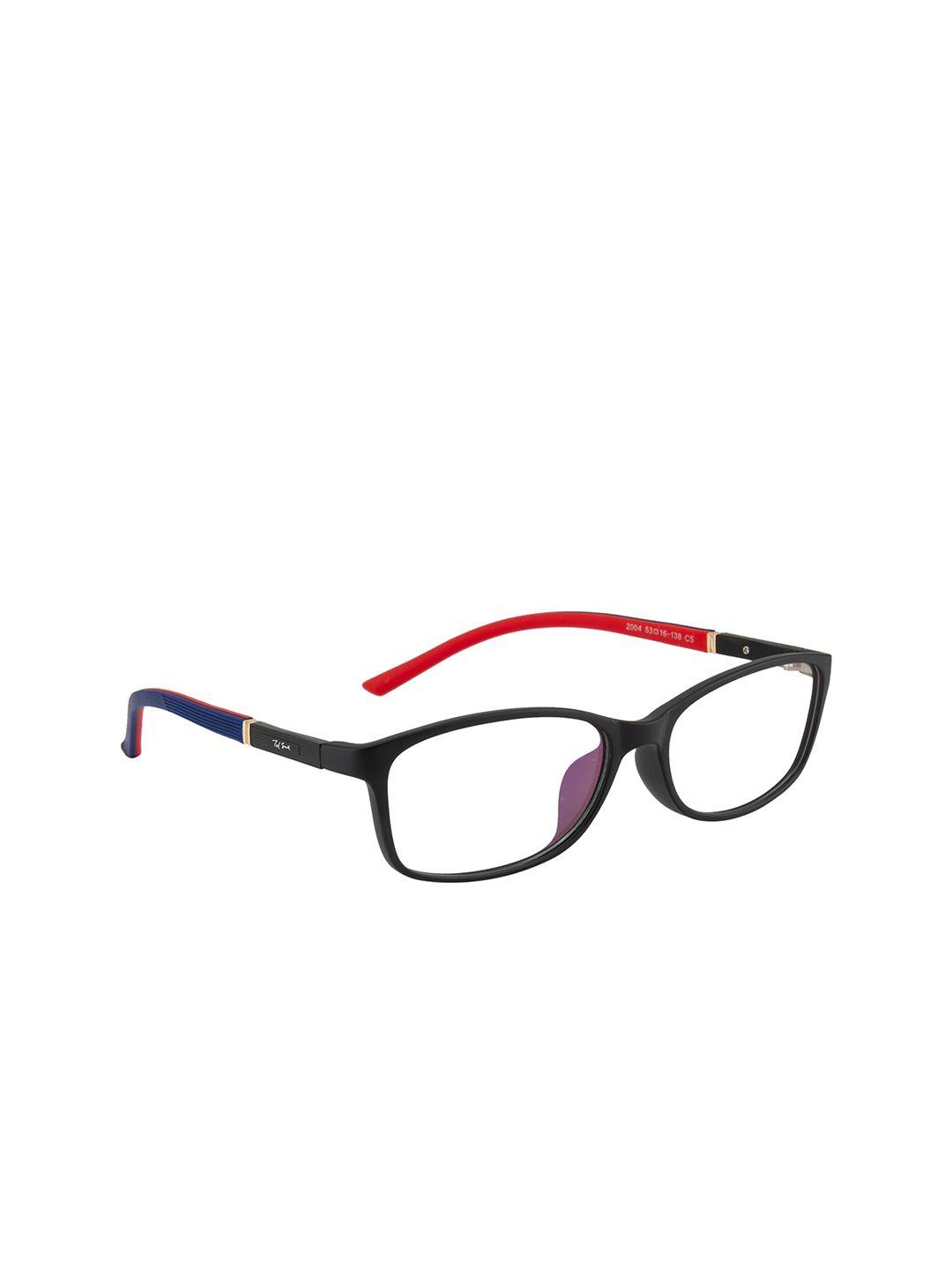 ted smith unisex black solid rectangle frames eyeglasses