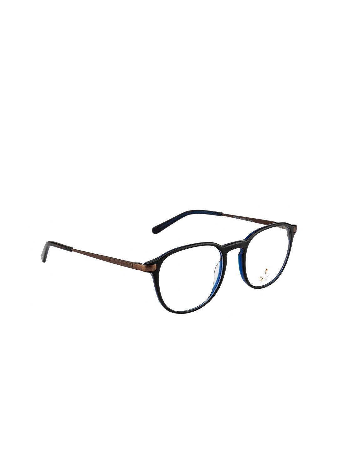 ted smith unisex blue & black full rim round frames eyeglasses