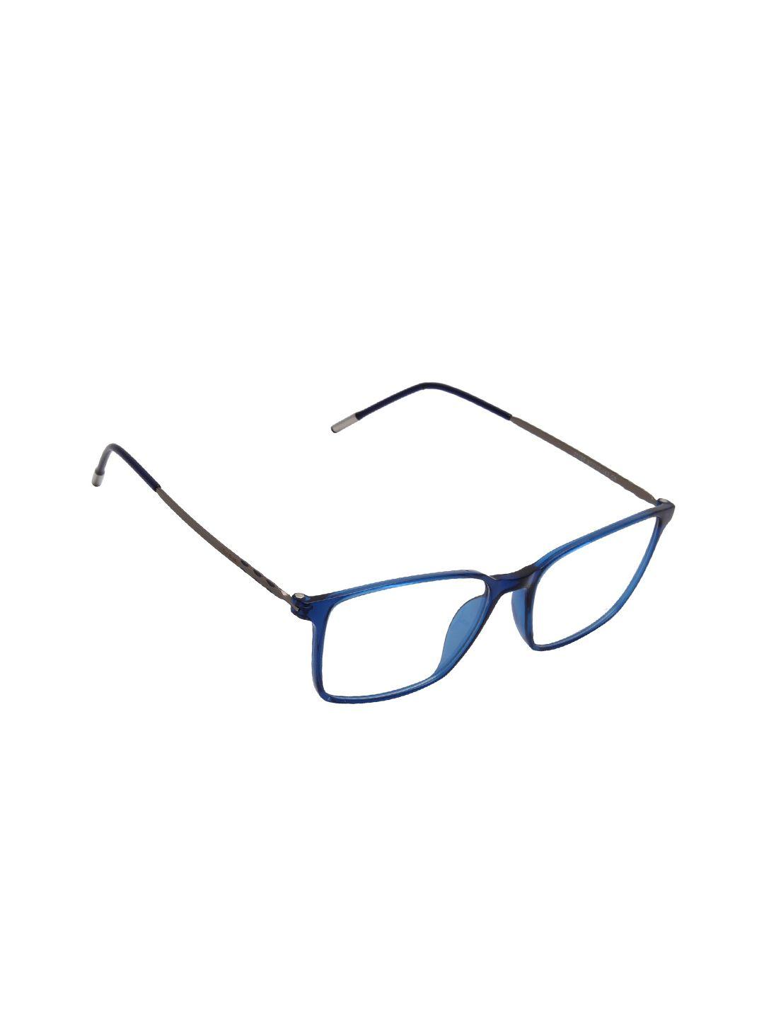 ted smith unisex blue & black full rim square frameframes eyeglasses