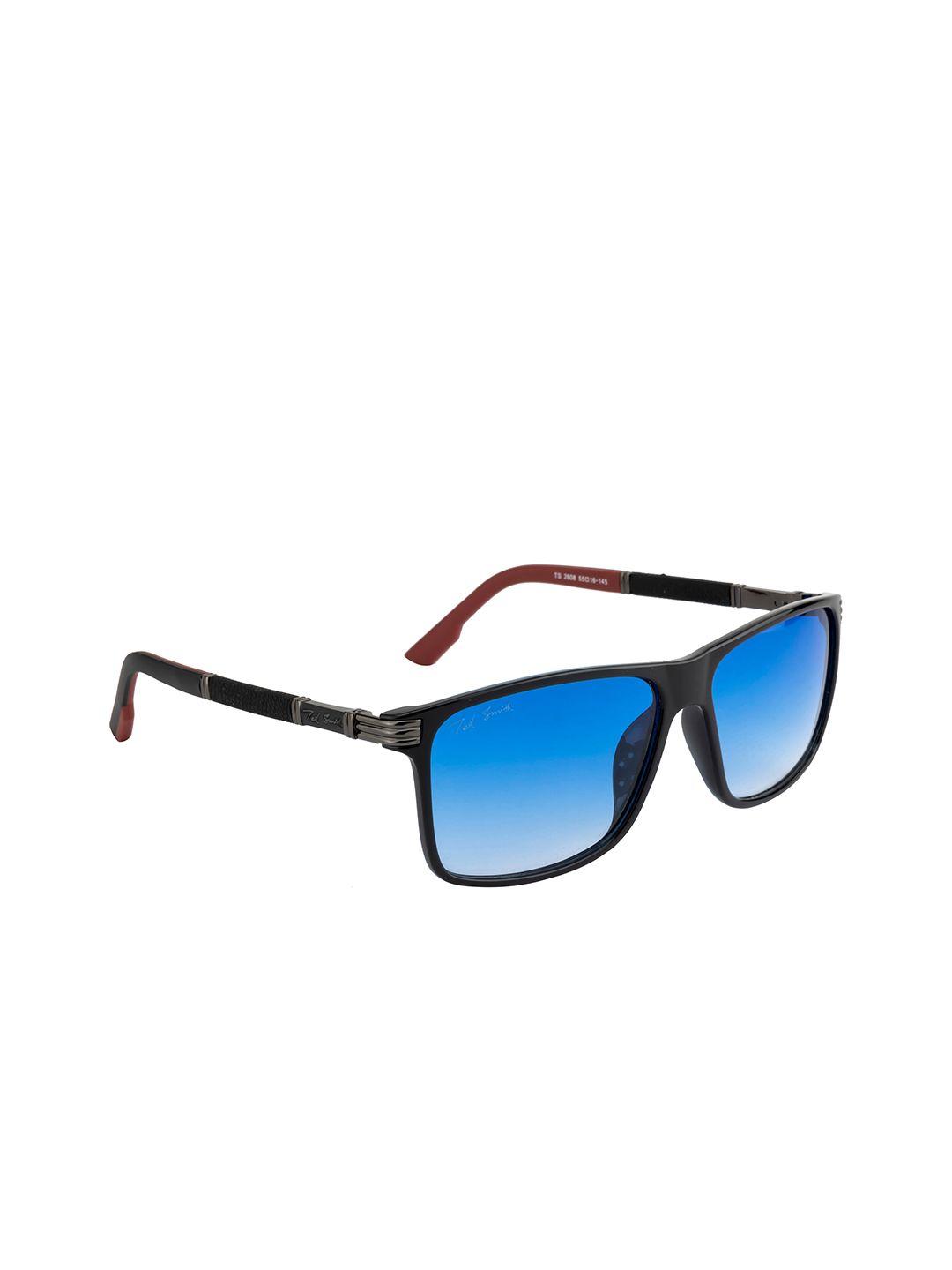 ted smith unisex blue & black wayfarer sunglasses