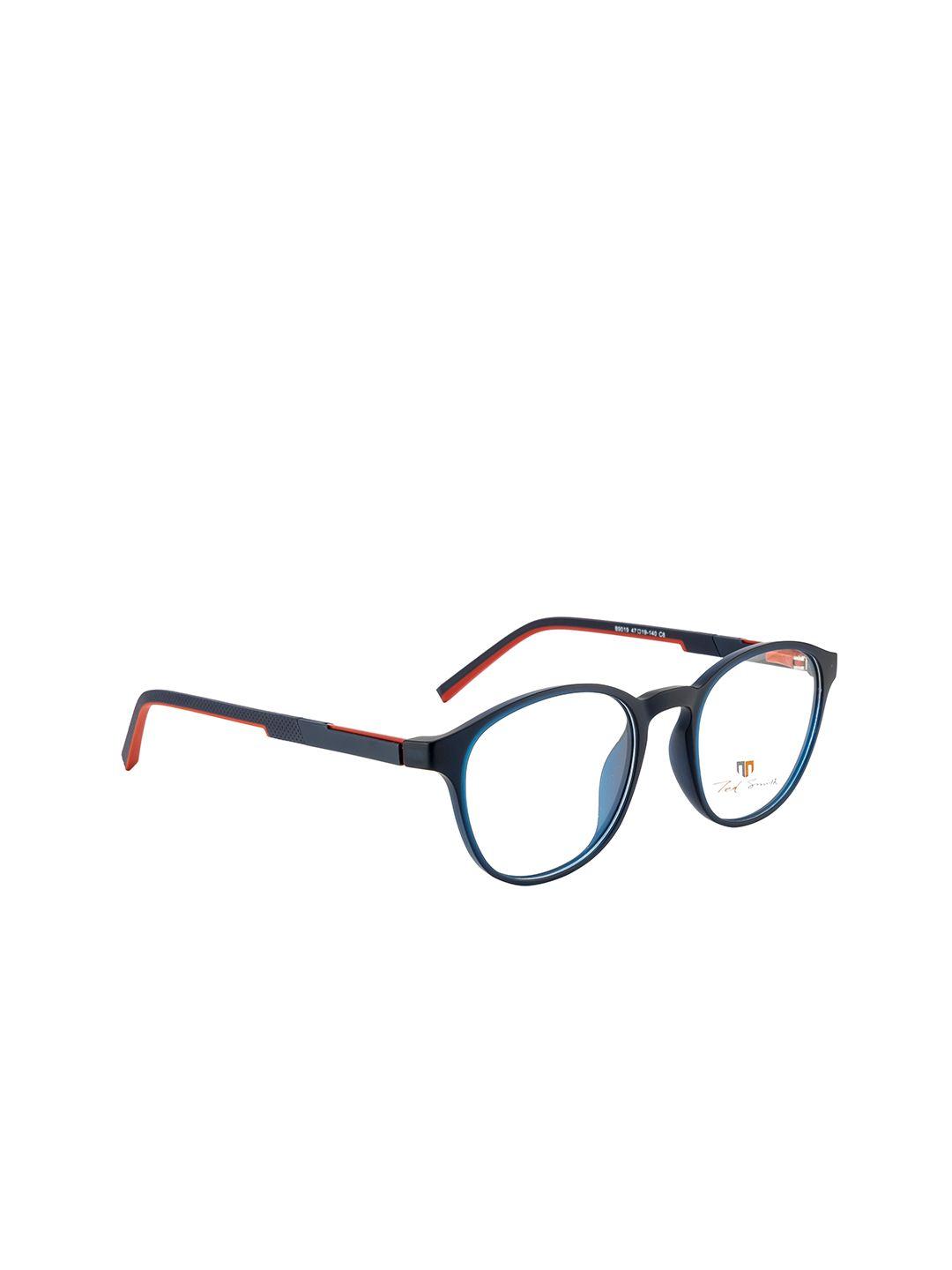 ted smith unisex blue & red full rim round frames