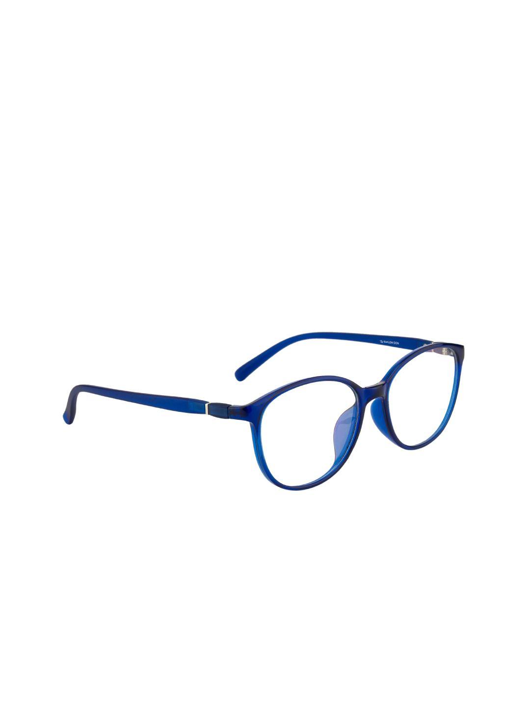 ted smith unisex blue full rim round frames eyeglasses