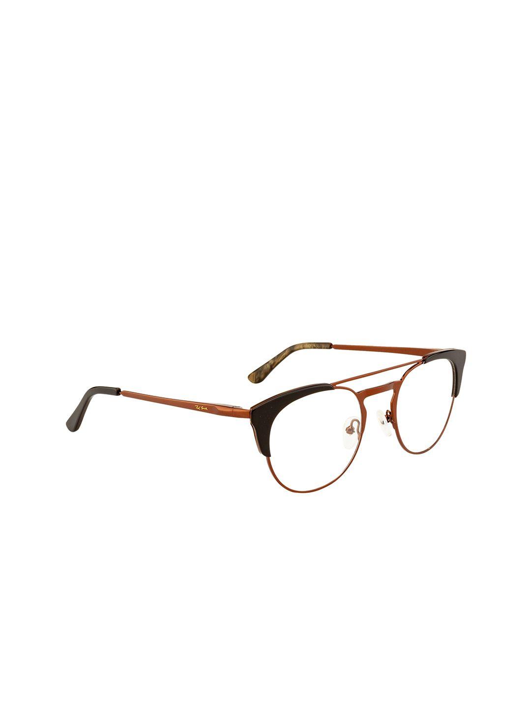 ted smith unisex brown & black full rim aviator frames tso-105_brn