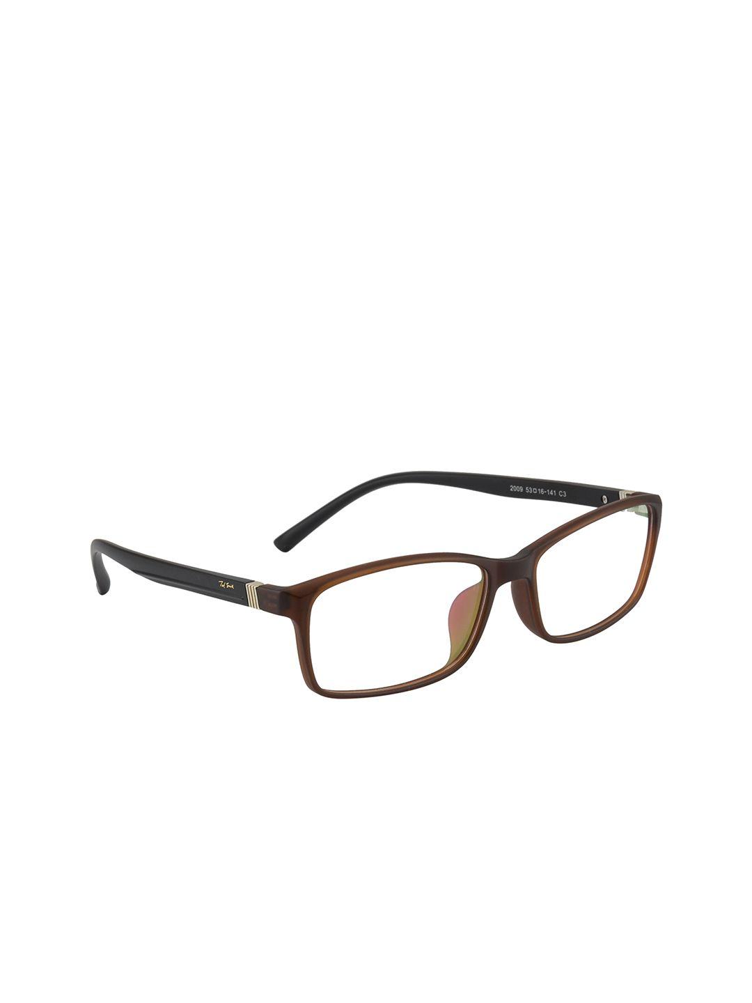 ted smith unisex brown & black full rim rectangle frames eyeglasses