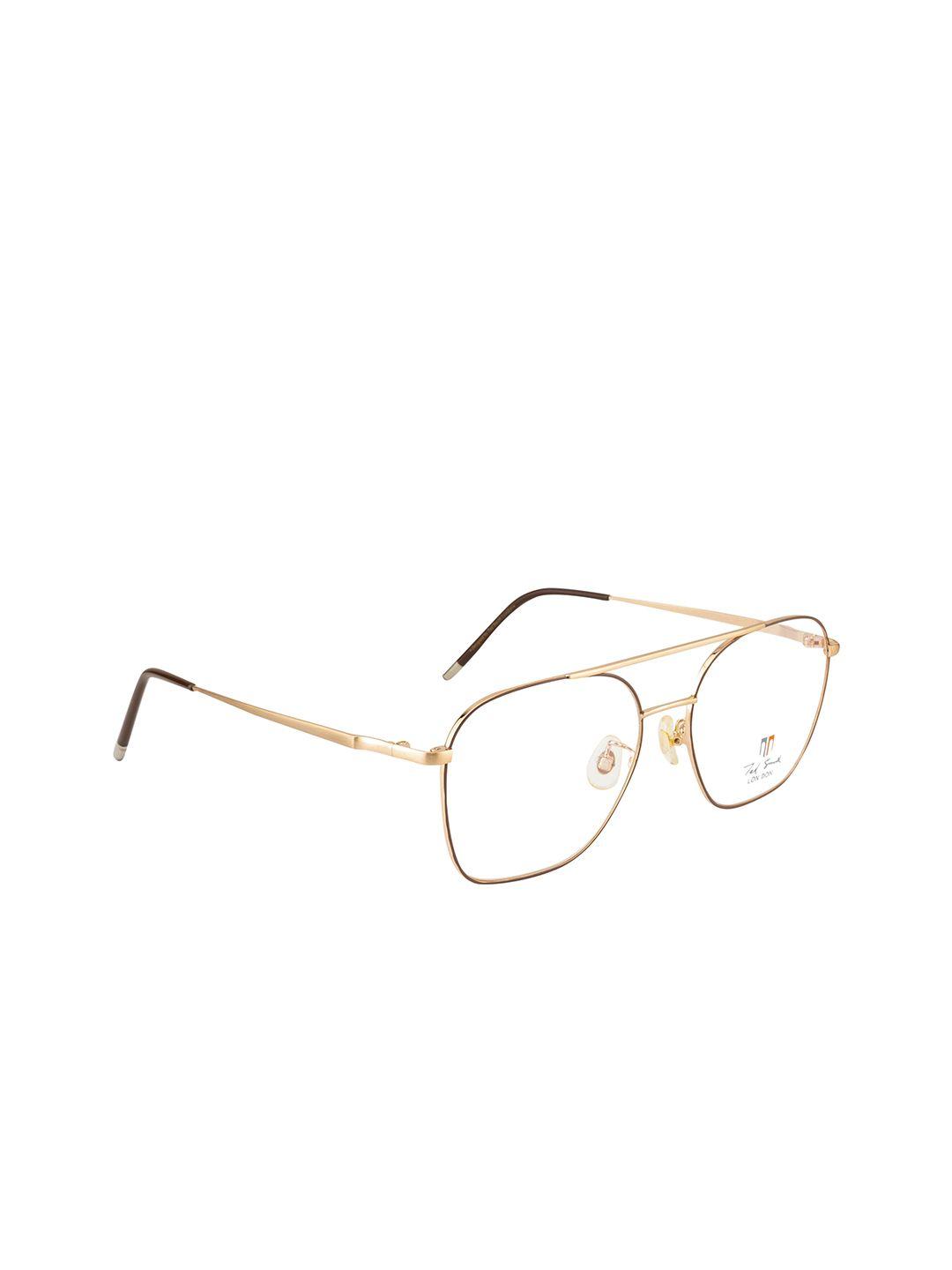 ted smith unisex brown & gold-toned full rim rectangle frames eyeglasses