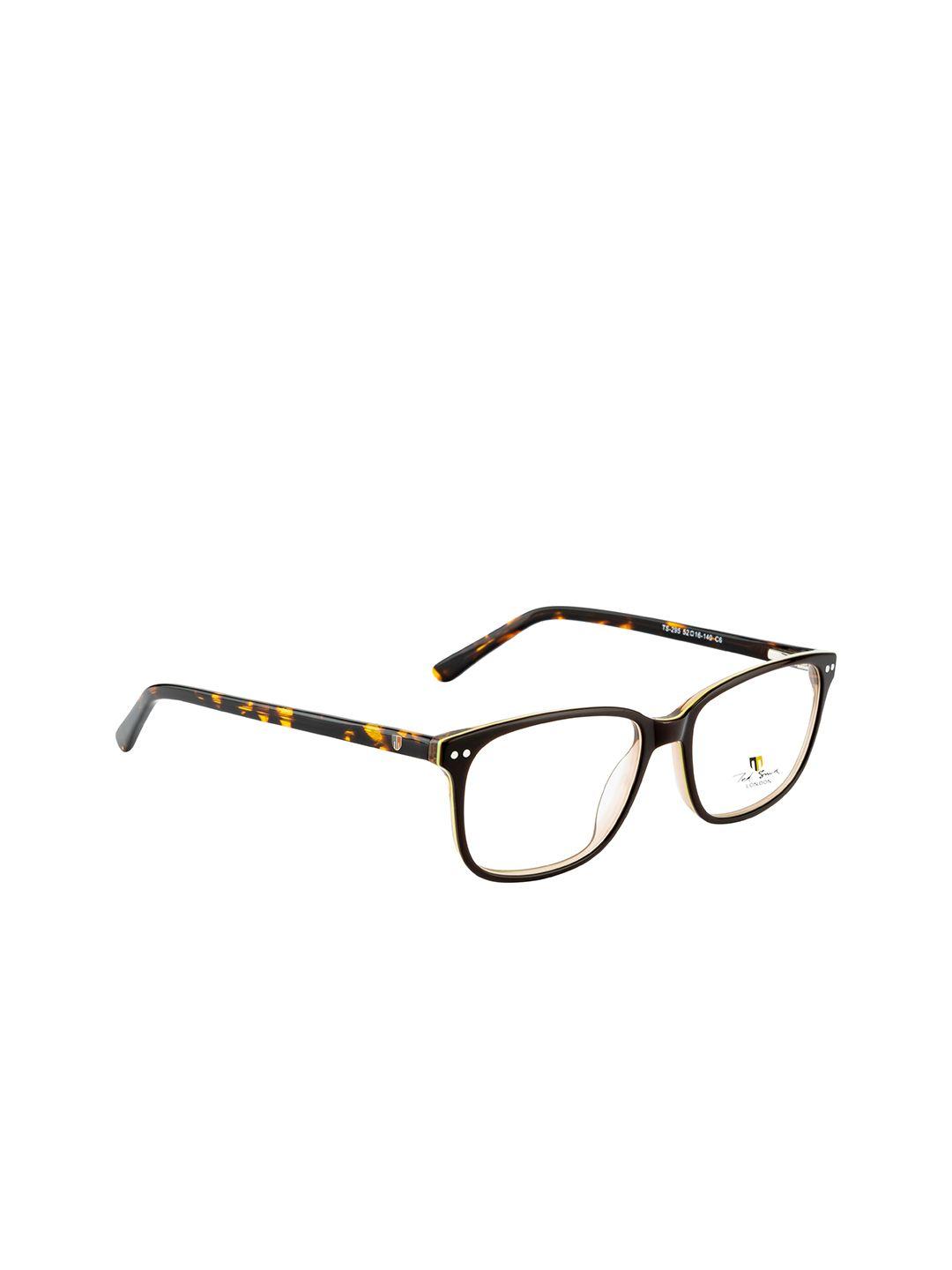ted smith unisex brown & yellow abstract full rim wayfarer frames ts-340_c6