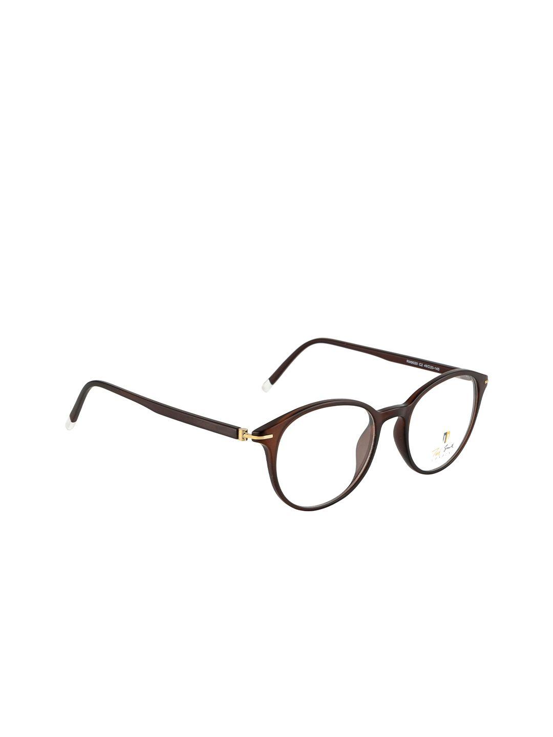 ted smith unisex brown full rim round frames eyeglasses