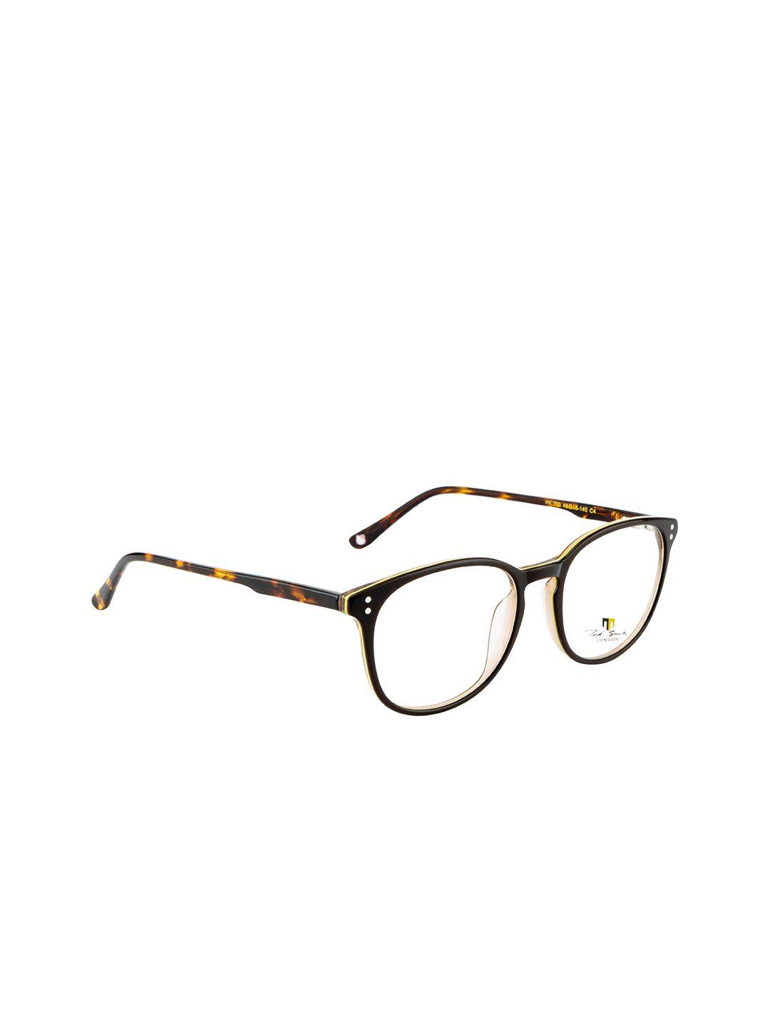 ted smith unisex brown full rim round frames