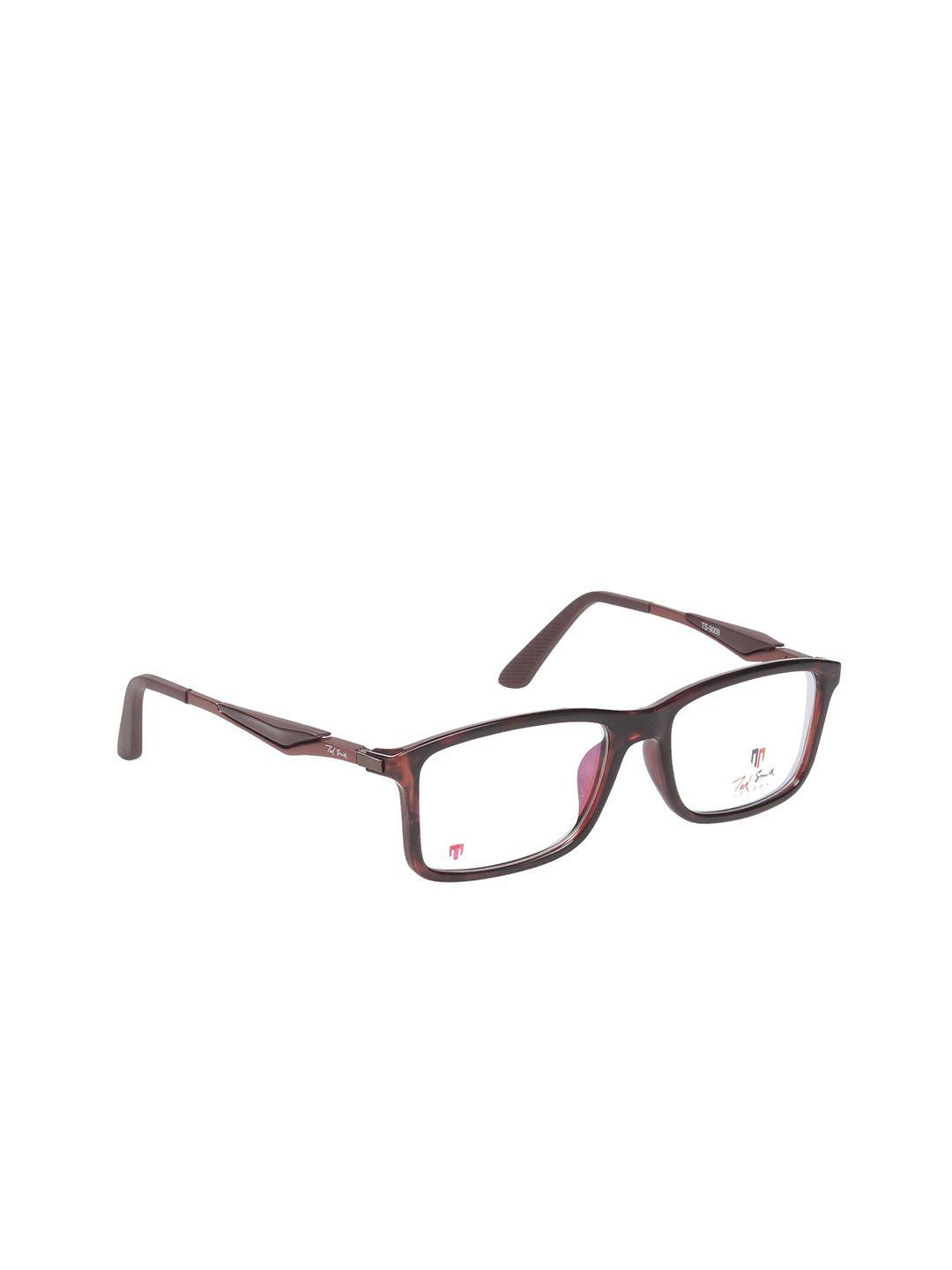 ted smith unisex brown full rim wayfarer frames tsf9009_c4