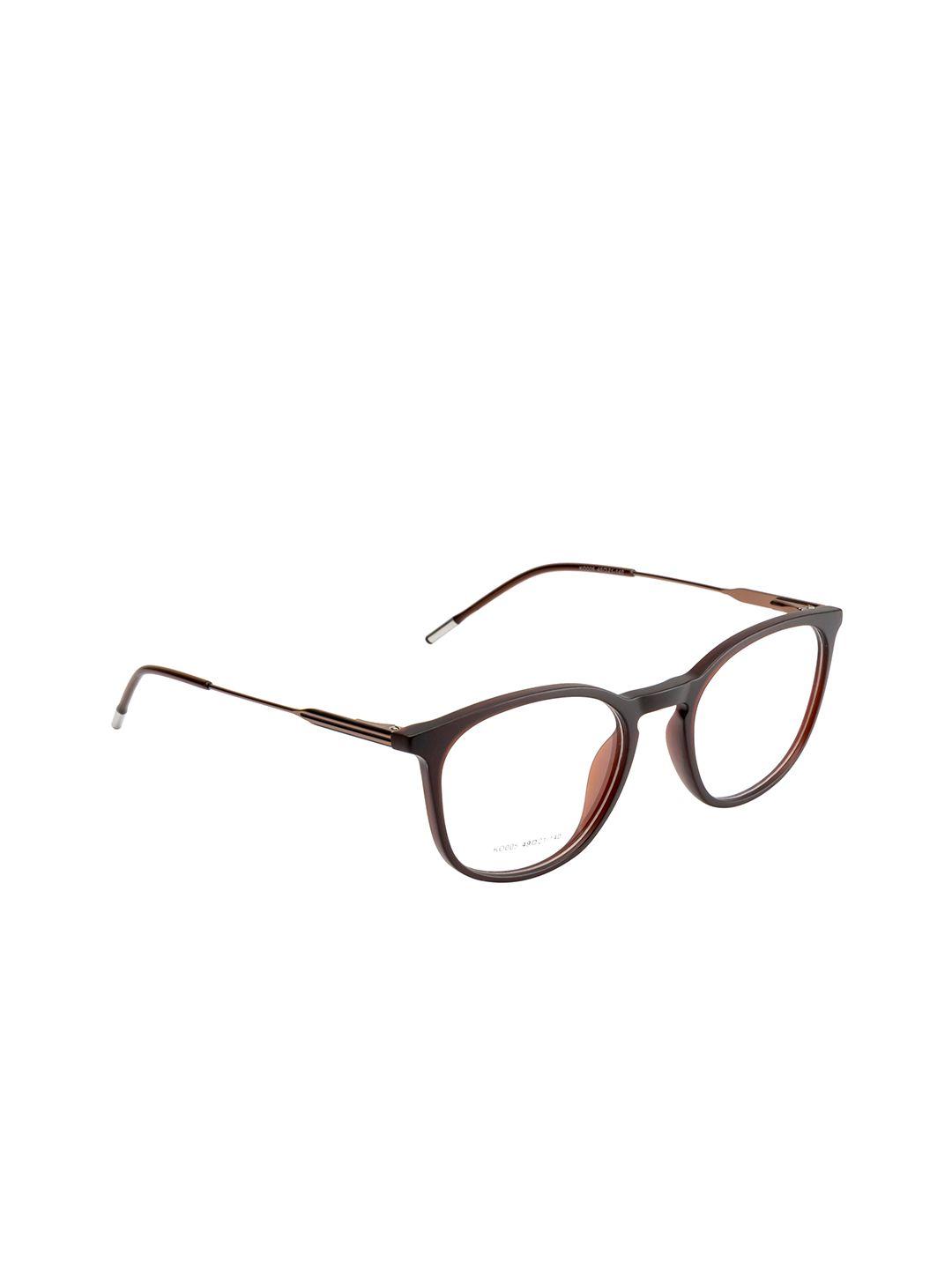 ted smith unisex brown solid full rim round frames eyeglasses