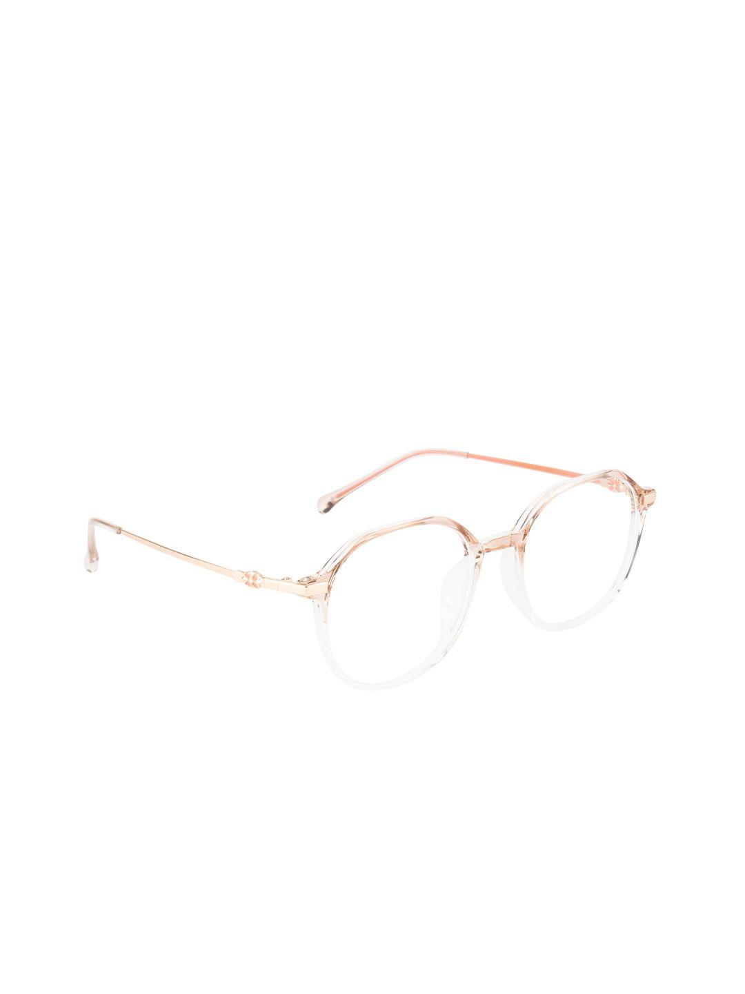 ted smith unisex gold & white full rim square frames eyeglasses