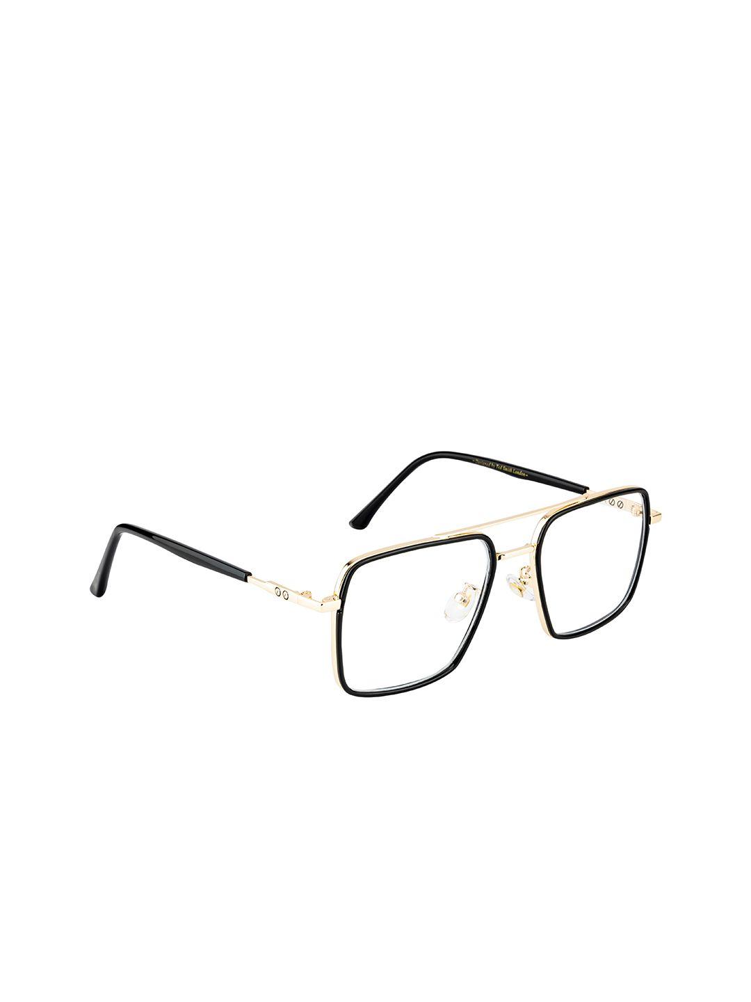 ted smith unisex gold solid aviator frames ts-358_blk-gld