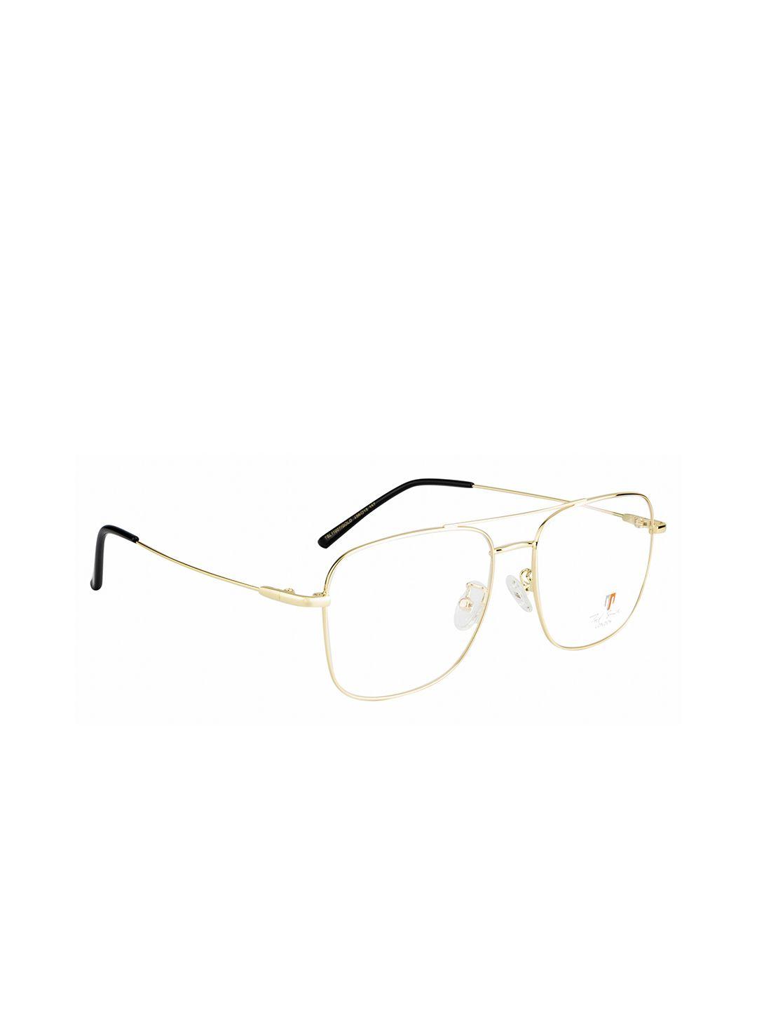 ted smith unisex gold-toned & black full rim square frame ts-11007_gld